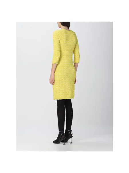 Sukienka Balenciaga tweedowa żółta