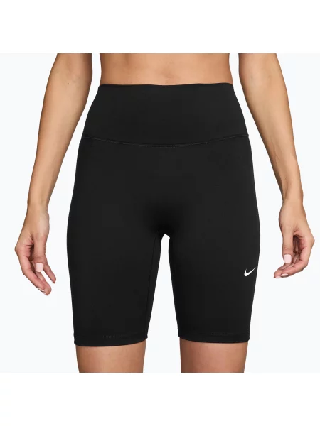 Pantaloni scurți pentru femei Nike One High-Waisted Biker 8" black/white alb