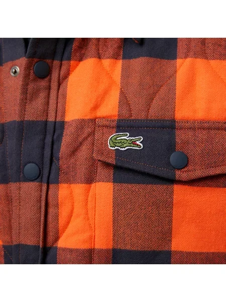 Lacoste Koszula W Kratę O Luźnym Kroju pomarańczowy