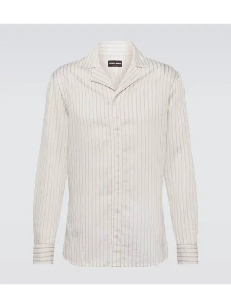 Košile Giorgio Armani z lyocellu bílá