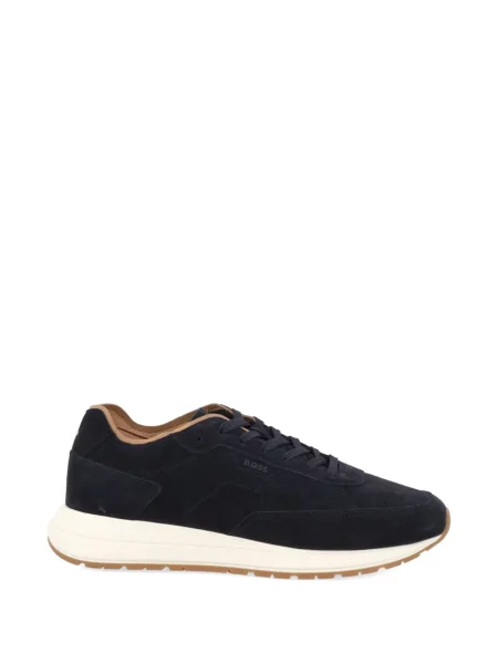 Sneakerși Boss din piele de căprioară albastru