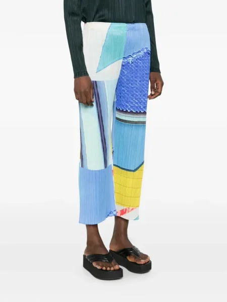 Плисирани панталон Pleats Please Issey Miyake синьо