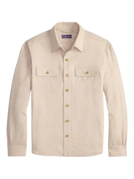 Риза Ralph Lauren Purple Label с десен рибена кост виолетово