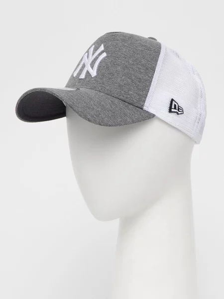 Шапка с козирка New Era сиво с апликация бяло