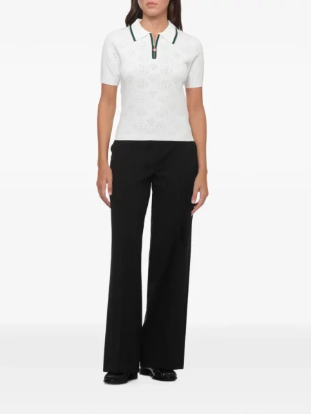 Tricou polo Casablanca cu autograf alb
