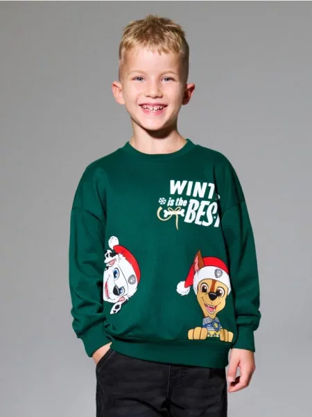 Sinsay Mikina s vánočním motivem PAW Patrol zelená