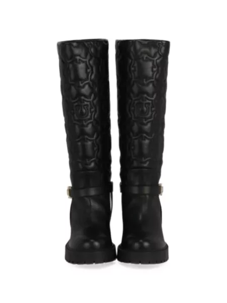 Matlasat botine Ferragamo din piele negru