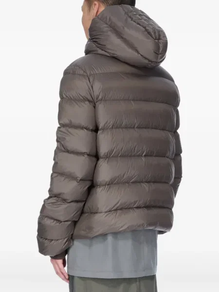Geacă cu puf Rick Owens cu glugă maro