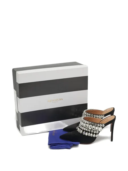 Sandale Aquazzura din satin de cristal negru