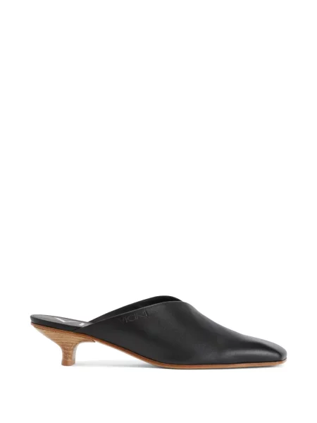 Iš natūralios odos mulės Giuseppe Zanotti su kvadratine nosimi juoda