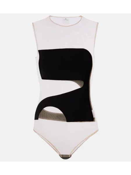 Satynowy body Courreges czarny