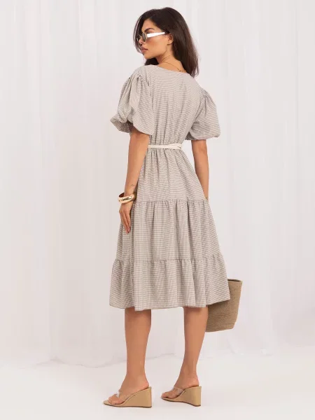Cu centură rochie Italy Moda bej