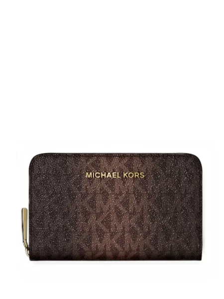 Bőr pénztárca Michael Kors autogrammal barna