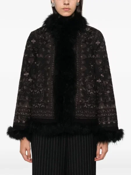 Geacă Antik Batik cu blană negru