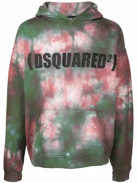 Krawat Dsquared2 z nadrukiem zielony