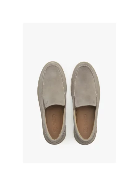 Велюровые мокасины Estro без шнуровки серые