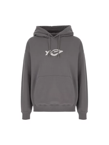 Bluza z kapturem Y-3 z kapturem szara