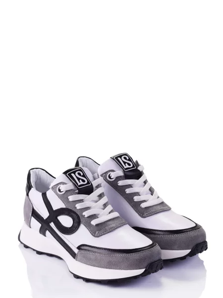 Кожаные кроссовки Derisan белые