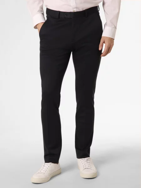 Finshley & Harding London spodnie od garnituru modułowego Mężczyźni Slim Fit marmurkowy 42 niebieski