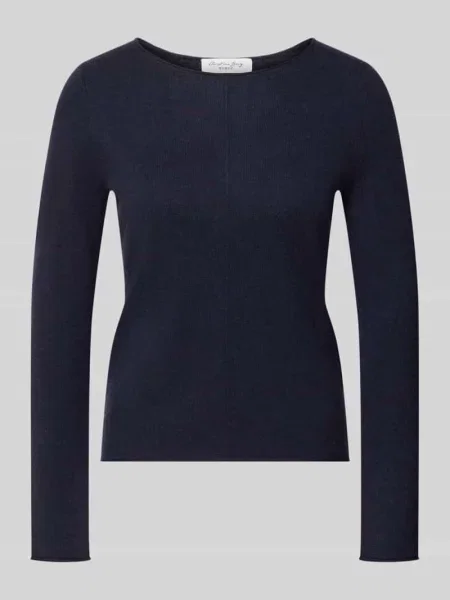 Sweter z dzianiny z czystego kaszmiru o kroju regular fit Christian Berg Woman granatowy
