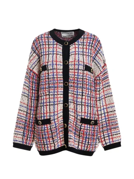 Cardigan Essentiel Antwerp în carouri tricotate