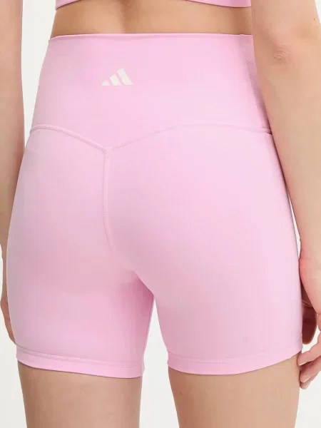 Однотонные шорты Adidas Performance с высокой посадкой розовые