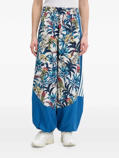 Pantaloni Adidas tricotate cu autograf alergare albastru