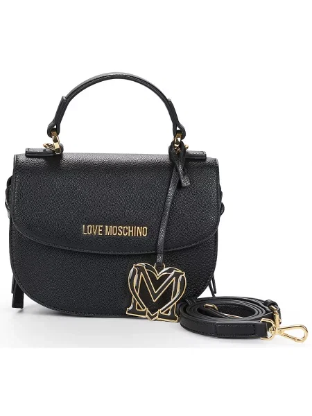 Top Love Moschino iz umetnega usnja črna