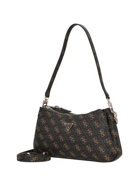 Geantă Guess cu autograf maro