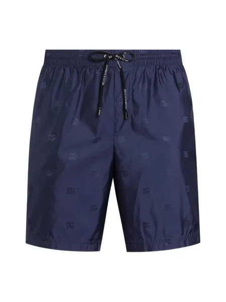 Kąpielówki Dolce And Gabbana z logo niebieskie