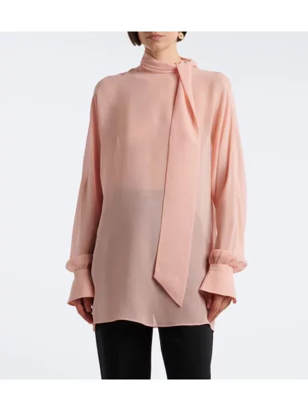 Svilena bluza Valentino vezi roza