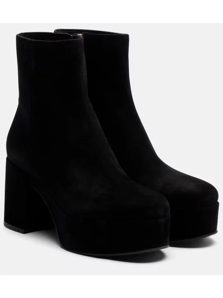 Cizme scurte Gianvito Rossi din piele de căprioară cu platformă negru