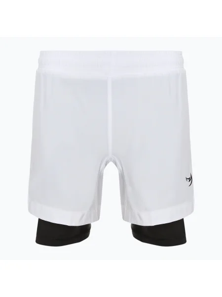 Мъжки шорти за тренировка FUMETSU Origins Dual Layer бели