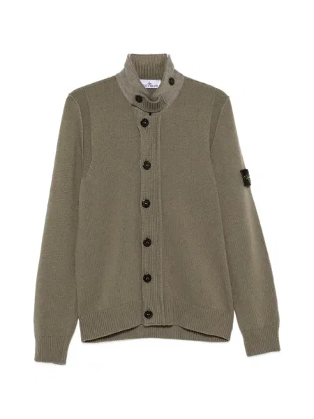 Cardigan Stone Island cu strasuri verde