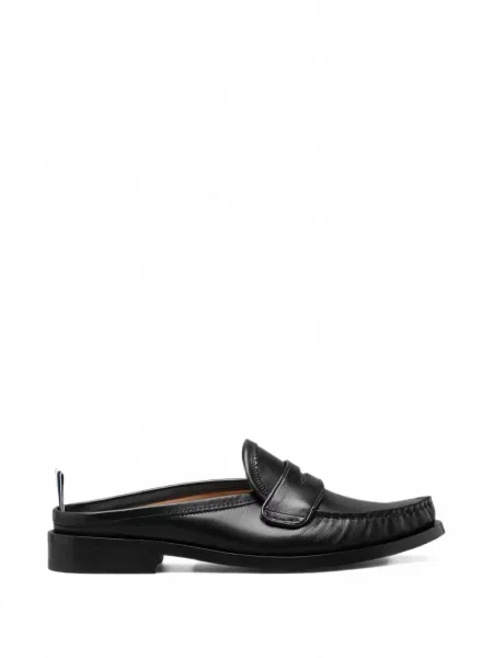 Papuci tip mules Thom Browne din piele negru