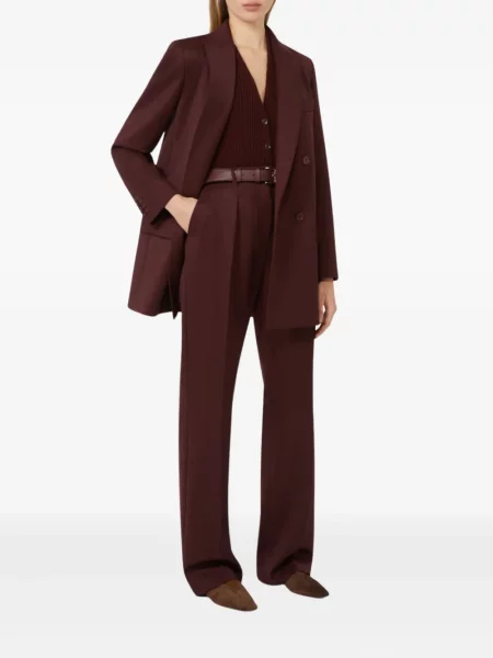 Pantaloni Max Mara plisate maro