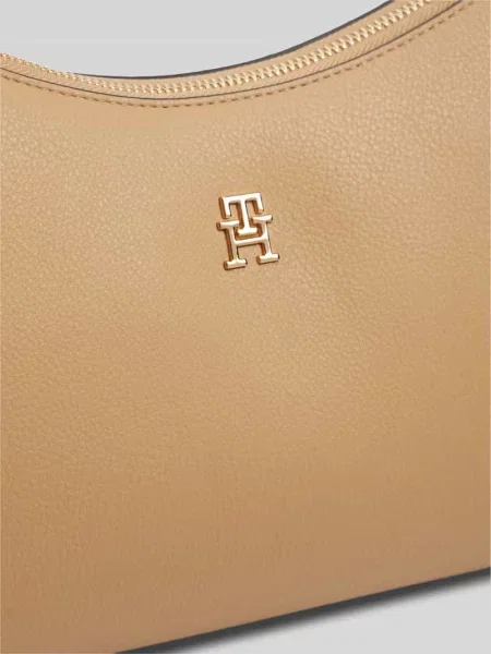 Torebka z uchwytem z skóropodobny model TH ICON SHOULDER BAG' Tommy Hilfiger beżowa