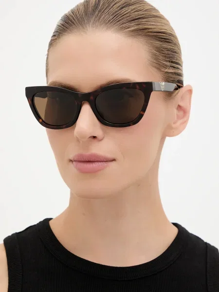 Слънчеви очила Emporio Armani кафяво