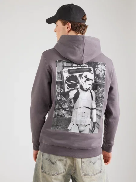 Only & Sons Mikina ONSSTORMTROOPER tmavohnedá / sivá biela
