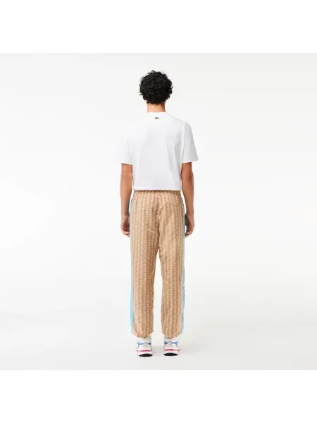 Lacoste Spodnie Dresowe Regular Fit Monogram Beige beżowe