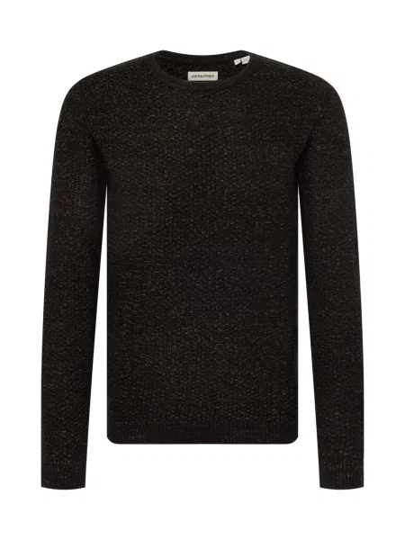 JACK & JONES Pulover DAMIAN negru / nisipiu