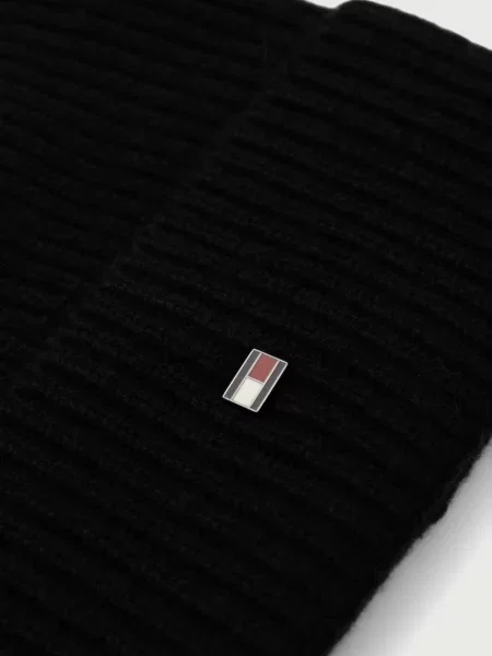 Tommy Hilfiger czapka kaszmirowa czarna