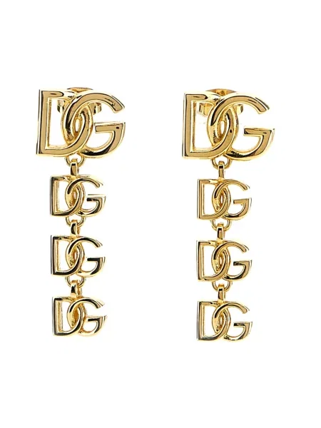 Kolczyki Dolce And Gabbana z logo żółte