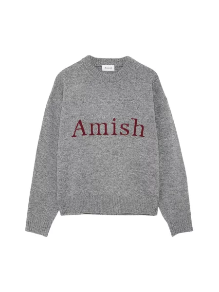 Sweter Amish wełniany szary