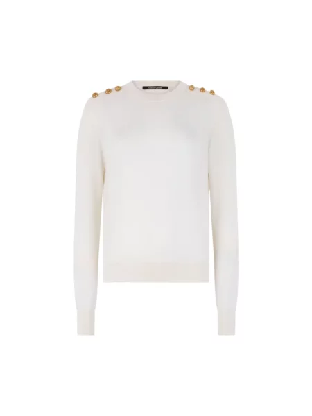 Sweter Roberto Cavalli wełniany beżowy