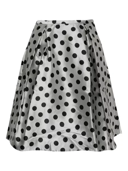 Fusta plisata Carolina Herrera cu buline plisată alb