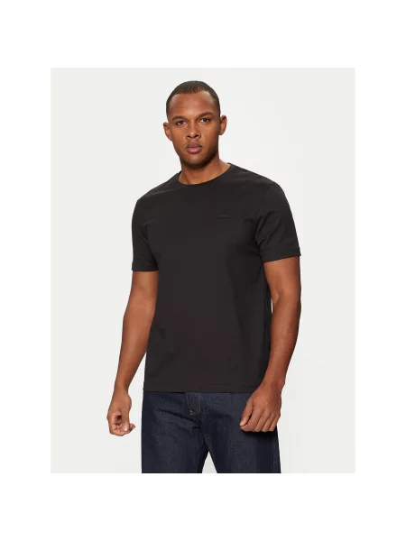 Calvin Klein Majica Smooth Cotton T-Shirt Regular Fit črna