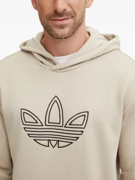 Hanorac cu glugă Adidas cu broderie verde