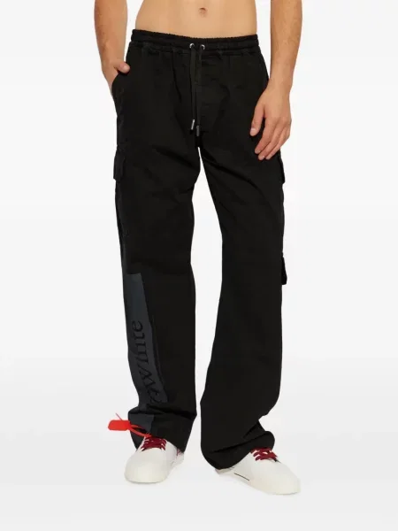 Pantaloni cargo Off-white cu imagine alb