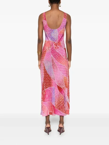 Rochie midi Rixo până la genunchi cu gât halter de costum roz